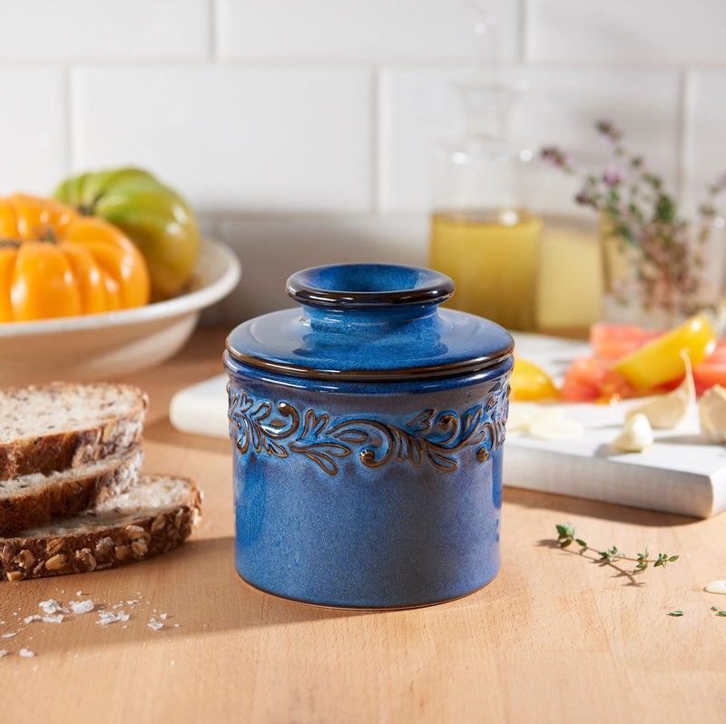 Butter Bell - The Original Butter Bell crock by L Tremain, a Countertop French Ceramic Butter Dish Keeper for Spreadable Butter, Antique Collection, Denim Blue (Reactive Glaze) - Image 3